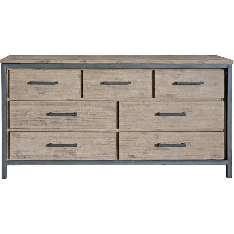 Brown Industrial Irondale 7 Drawer Dresser