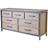 Brown Industrial Irondale 7 Drawer Dresser