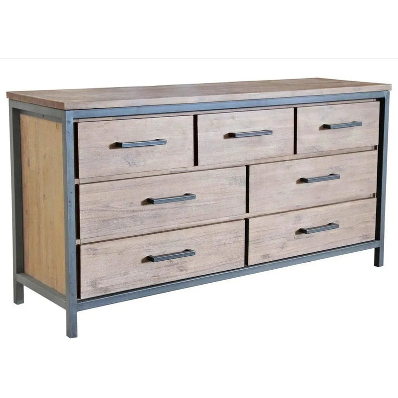 Brown Industrial Irondale 7 Drawer Dresser