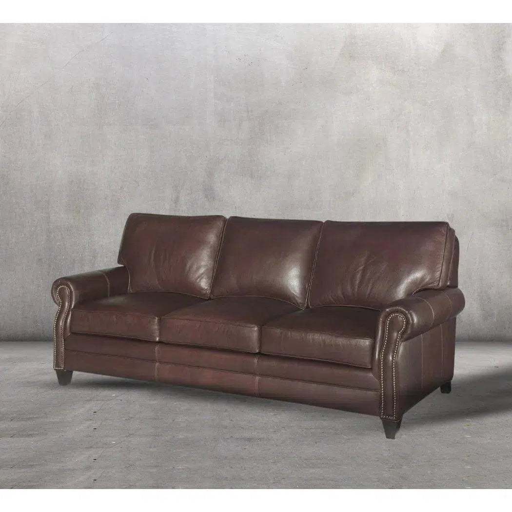 Brown Leather Sofa 3 Seater Leather Couch American Made