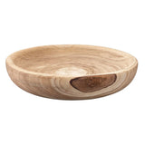 Brown Paulownia Wood Laurel Wooden Bowl-Boxes & Bowls-Jamie Young-LOOMLAN