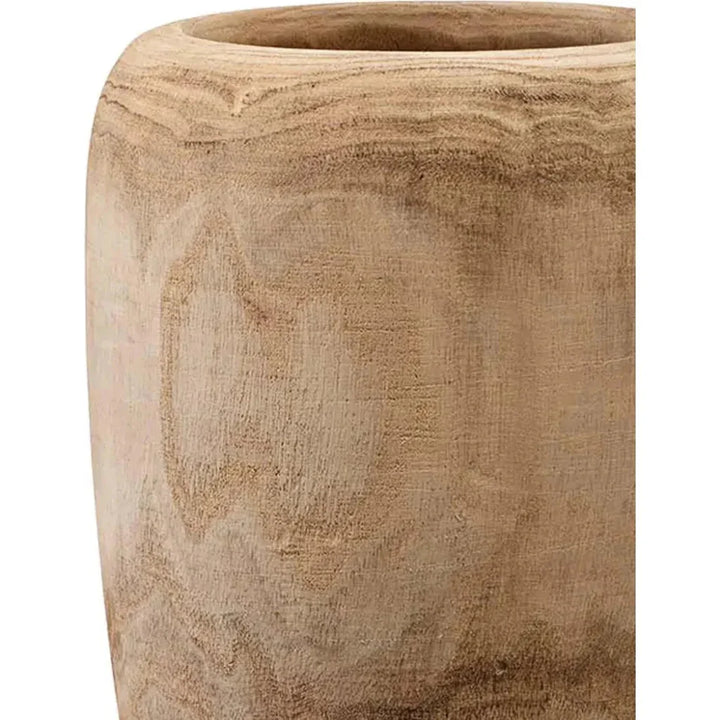 Brown Paulownia Wood Ojai Wooden Vase - LOOMLAN - Jamie Young - Vases & Jars