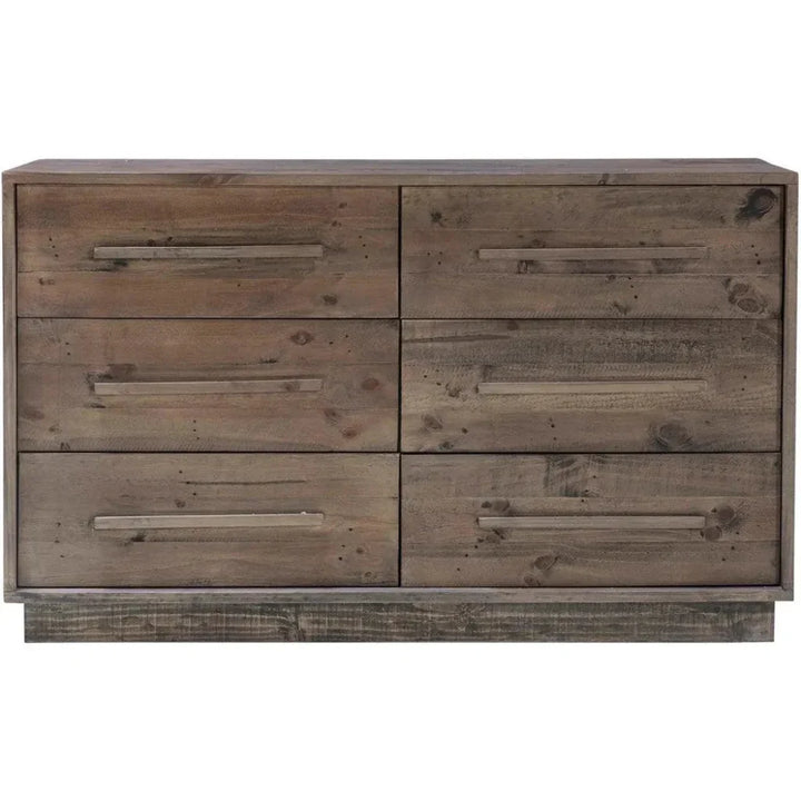 Brown Reclaimed Solid Wood Nevada 6 Drawer Dresser - LOOMLAN - LH Imports - Dressers