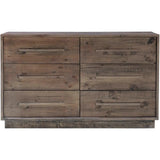 Brown Reclaimed Solid Wood Nevada 6 Drawer Dresser