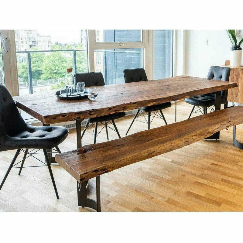 Brown Reclaimed Wood Dining Table Seats 8