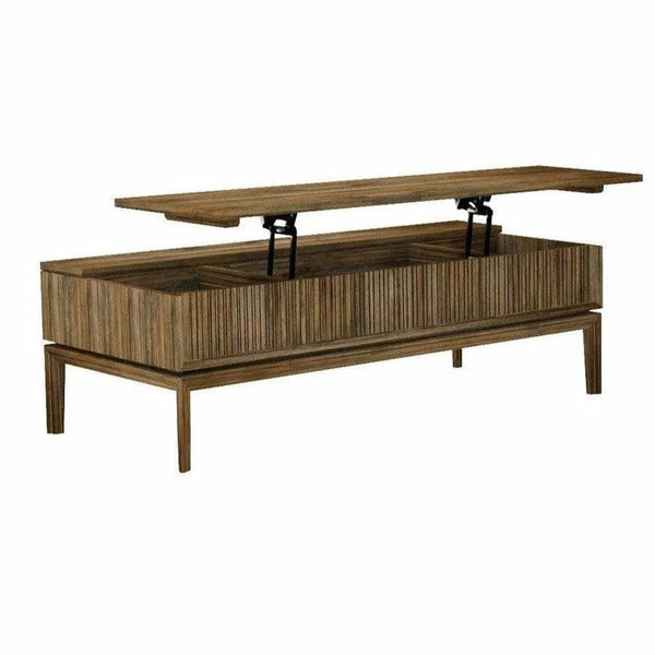 Brown Rectangle Coffee Table Lift Top and Storage Coffee Tables LOOMLAN By LHIMPORTS