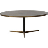 Brown Round Coffee Table Metal Top Metal