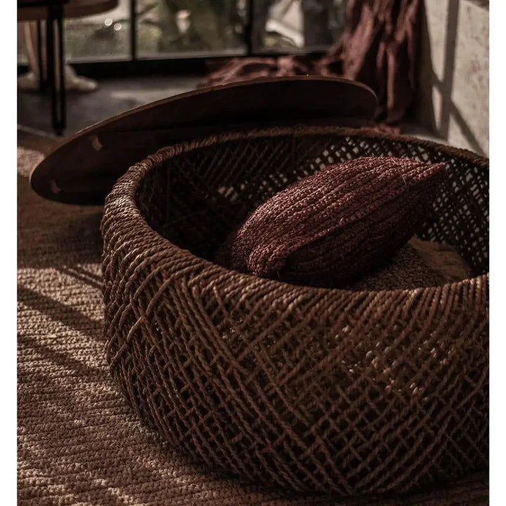 Brown Round Coffee Table Storage Wood Wood Base - LOOMLAN - LH Imports - Coffee Tables