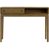 Brown Slim Console Table Drawers & Shelves