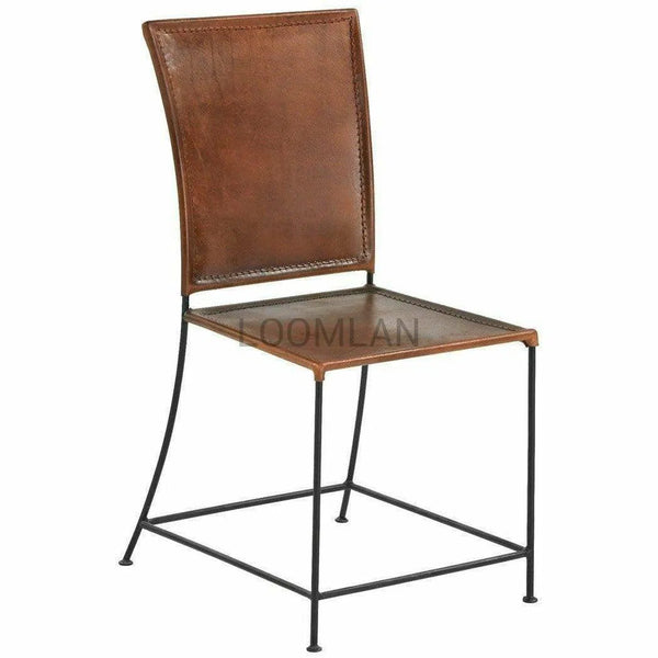 Brown Top Grain Leather Dining Chair Modern Minimalist Style Dining Chairs LOOMLAN By LOOMLAN