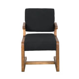 Bruce Teak Wood Arm Chair-Club Chairs-Noir-LOOMLAN