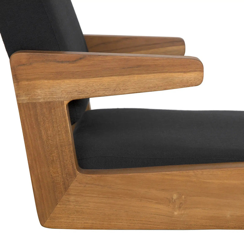 Bruce Teak Wood Arm Chair-Club Chairs-Noir-LOOMLAN