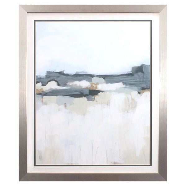 Brush Badlands Blue Framed Wall Art
