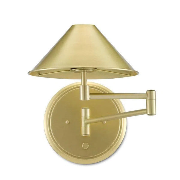 Brushed Brass Seton Swing-Arm Wall Sconce Wall Sconces LOOMLAN By Currey & Co