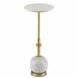 Brushed Brass White Pino Drinks Table