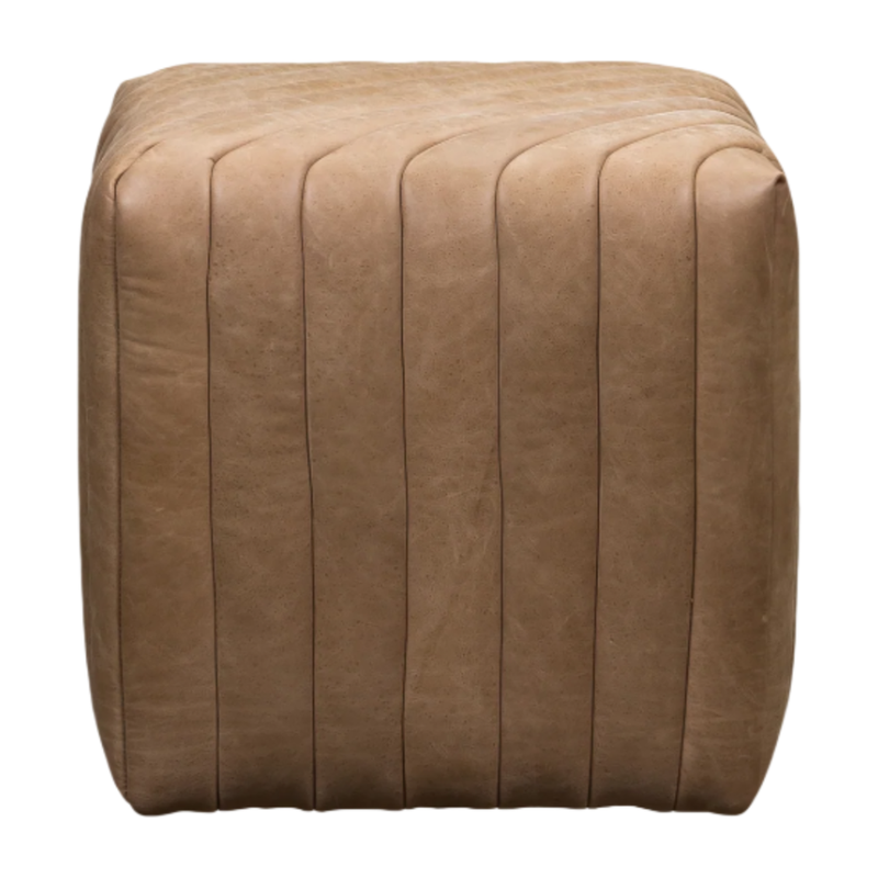 Bryant Leather Finish Cube Ottoman