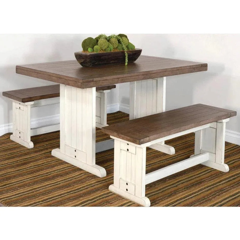 Buckskin White Corner Table Breakfast Nook Dining Set