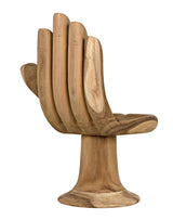 Buddha Natural Teal Wood Armless Chair-Club Chairs-Noir-LOOMLAN