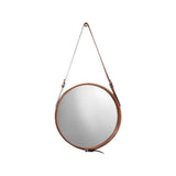 Buff Leather Round Wall Mirror - Large Wall Mirrors LOOMLAN By Jamie Young