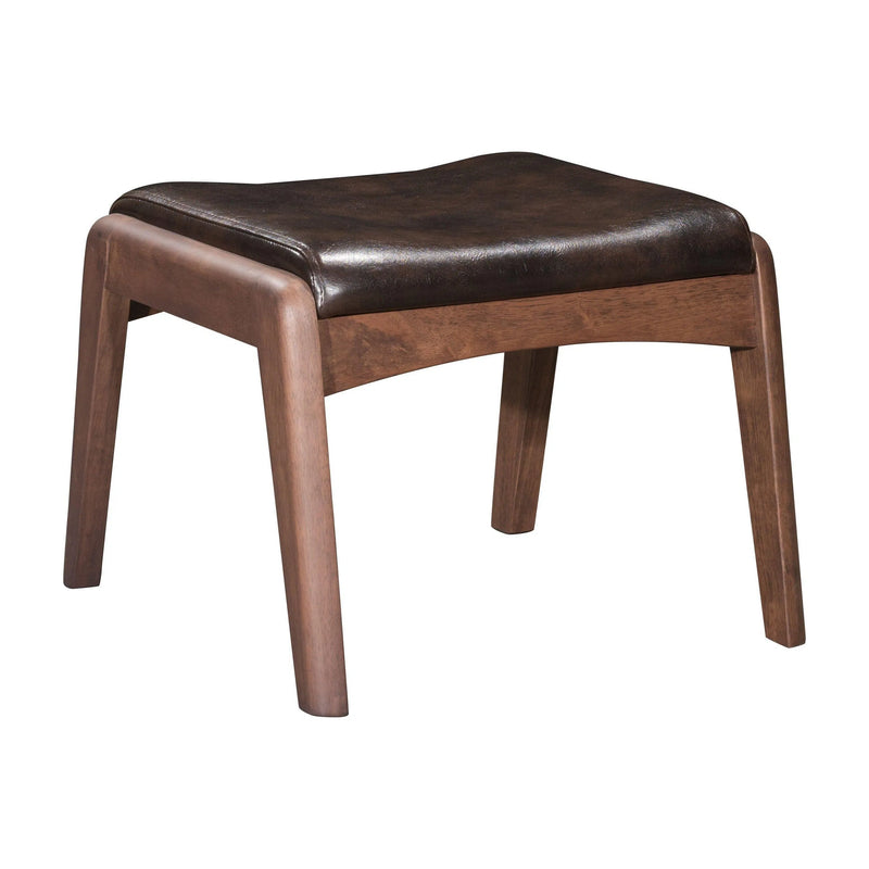 Bully Lounge Chair & Ottoman Brown Club Chairs LOOMLAN By Zuo Modern