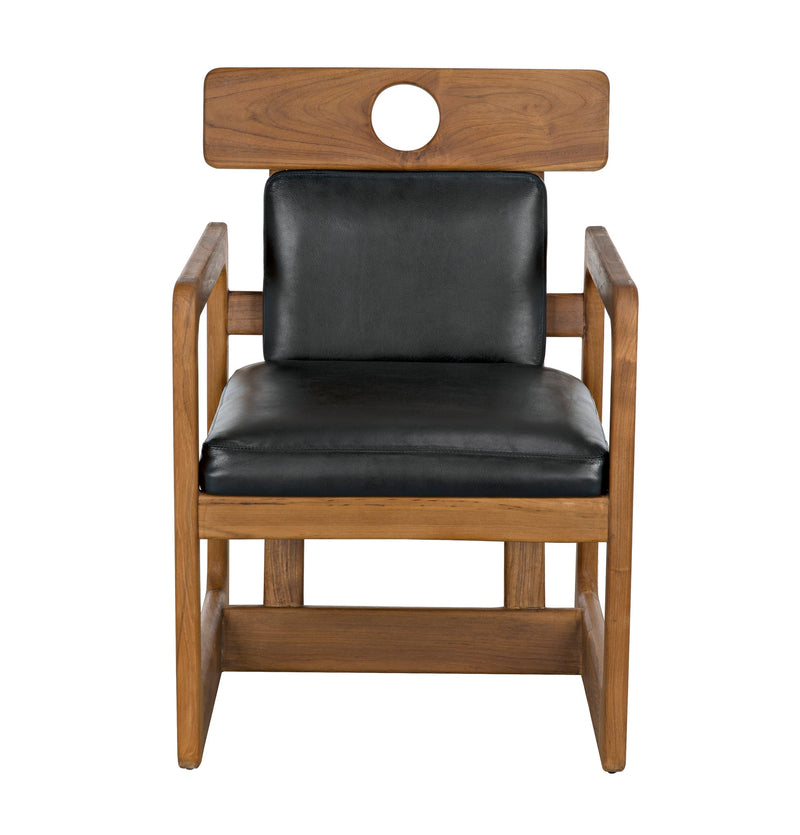 Buraco Arm Chair, Teak-Accent Chairs-Noir-LOOMLAN