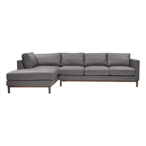 Burbank Large Leather Left Facing Sectional Sofa - LOOMLAN - One For Victory - Sectionals