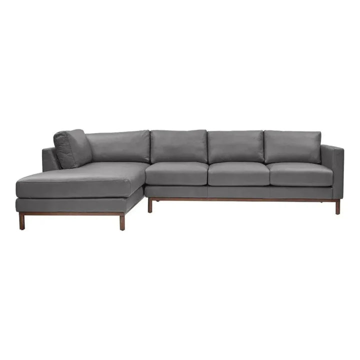 Burbank Large Leather Left Facing Sectional Sofa - LOOMLAN - One For Victory - Sectionals
