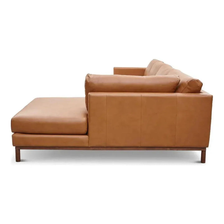 Burbank Large Leather Right Facing Sectional Sofa - LOOMLAN - One For Victory - Sectionals