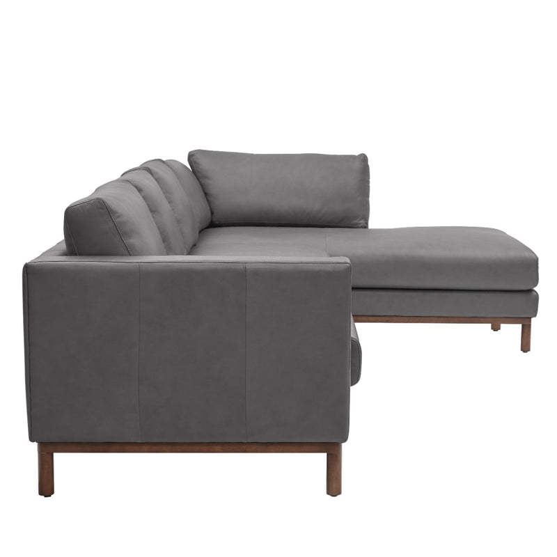 Burbank Large Leather Right Facing Sectional Sofa-Sectionals-One For Victory-LOOMLAN