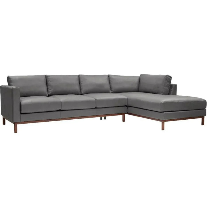 Burbank Large Leather Right Facing Sectional Sofa - LOOMLAN - One For Victory - Sectionals