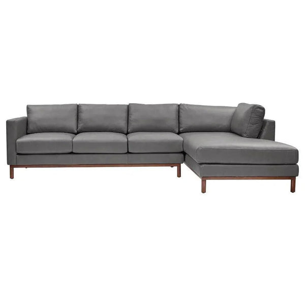 Burbank Large Leather Right Facing Sectional Sofa - LOOMLAN - One For Victory - Sectionals