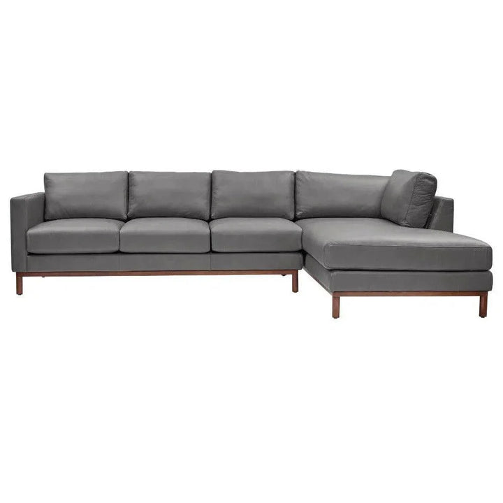 Burbank Large Leather Right Facing Sectional Sofa - LOOMLAN - One For Victory - Sectionals