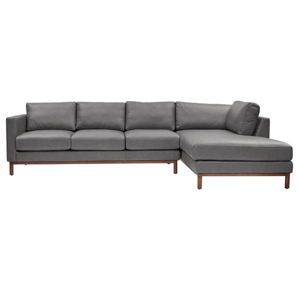 Burbank Large Leather Right Facing Sectional Sofa-Sectionals-One For Victory-LOOMLAN