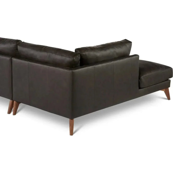 Burbank Small Leather Left Facing Sectional Sofa - LOOMLAN - One For Victory - Sectionals