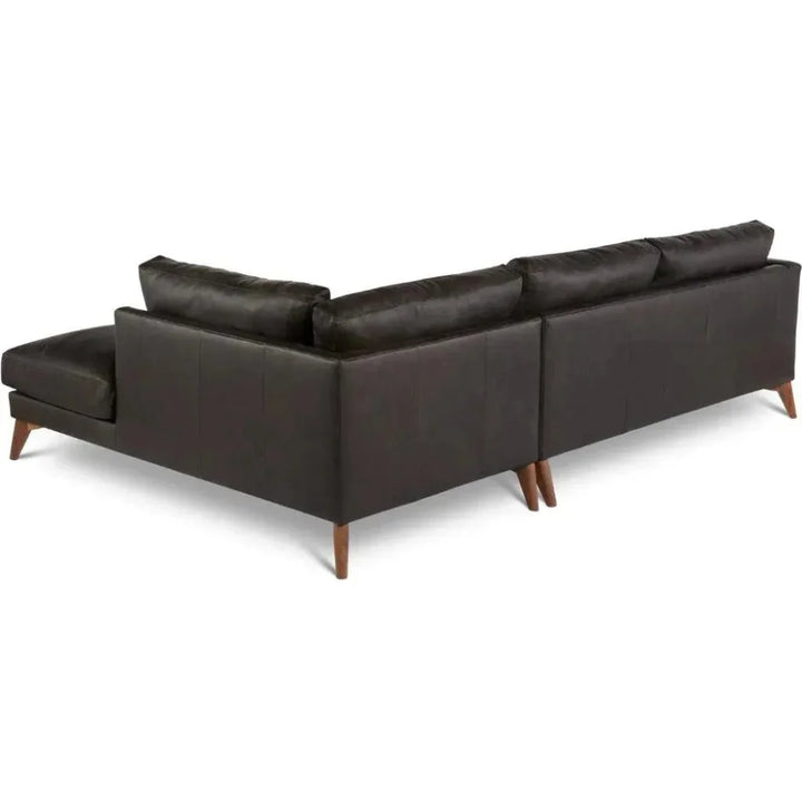 Burbank Small Leather Right Facing Sectional Sofa - LOOMLAN - One For Victory - Sectionals