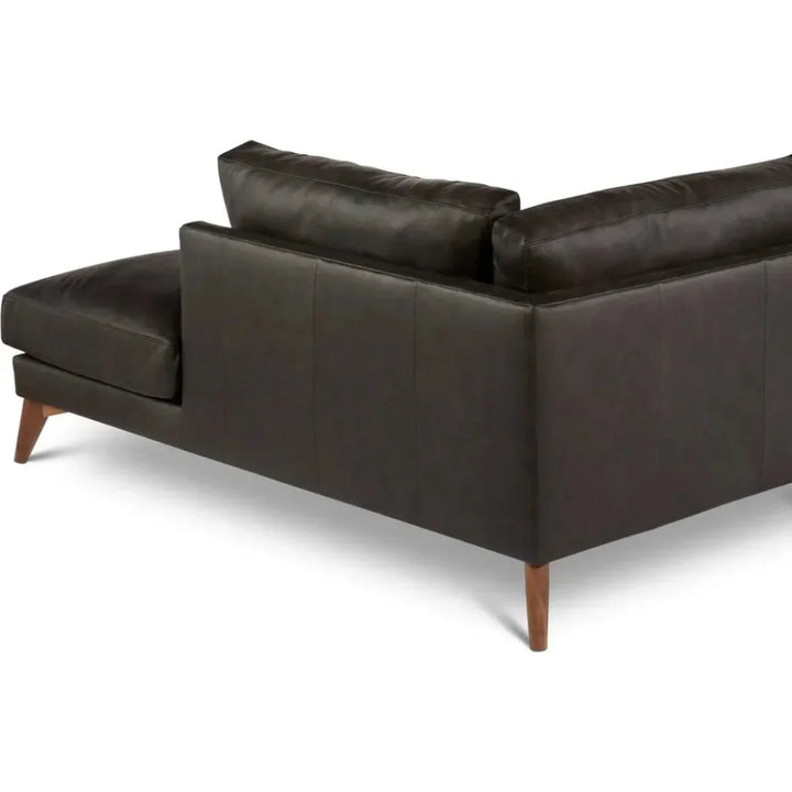 Burbank Small Leather Right Facing Sectional Sofa - LOOMLAN - One For Victory - Sectionals