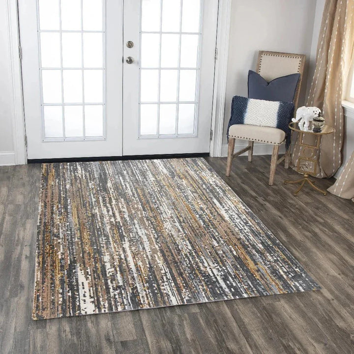 Burd Abstract Charcoal Large Area Rugs For Living Room - LOOMLAN - LOOMLAN - Area Rugs