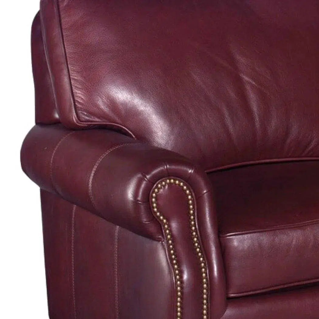 Burgundy Leather Sofa 3 Seater American Made