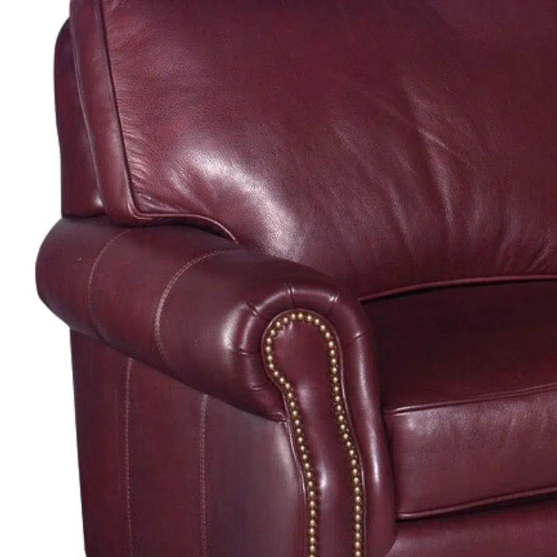 Burgundy Leather Sofa 3 Seater Leather Couch American Made Sofas & Loveseats LOOMLAN By Uptown Sebastian