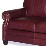 Burgundy Leather Sofa 3 Seater American Made