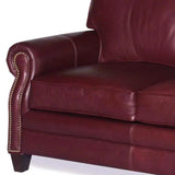 Burgundy Leather Sofa 3 Seater Leather Couch American Made Sofas & Loveseats LOOMLAN By Uptown Sebastian