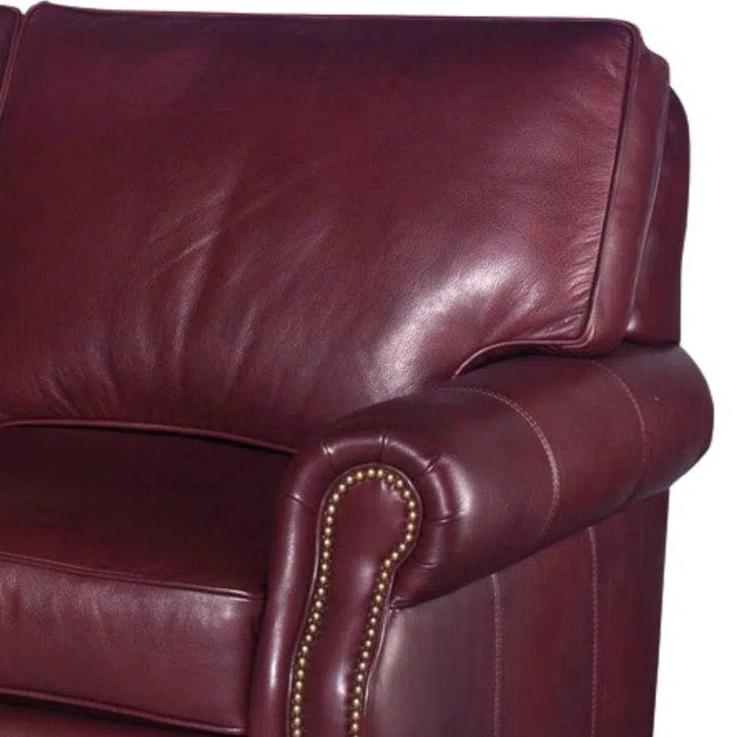 Burgundy Leather Sofa 3 Seater American Made