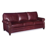 Burgundy Leather Sofa 3 Seater American Made