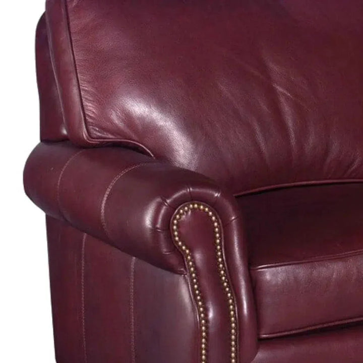 Burgundy Leather Sofa 3 Seater Colonial Red - LOOMLAN - LOOMLAN - Sofas & Loveseats