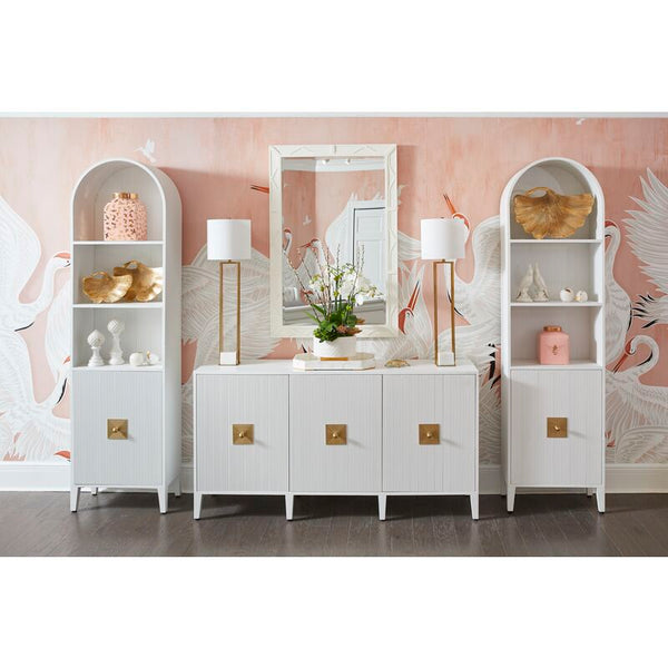 Burns White Multiple Shelves Credenza-Sideboards-Chelsea House-LOOMLAN