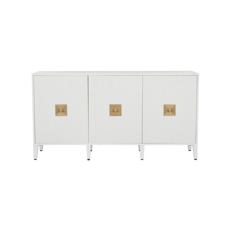 Burns White Multiple Shelves Credenza-Sideboards-Chelsea House-LOOMLAN