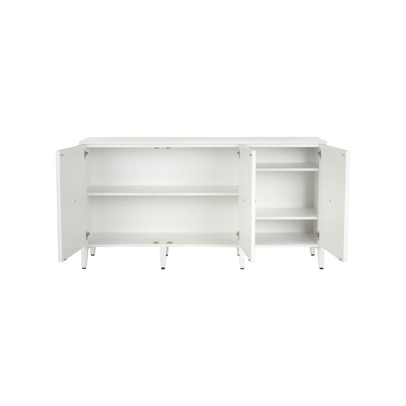 Burns White Multiple Shelves Credenza-Sideboards-Chelsea House-LOOMLAN