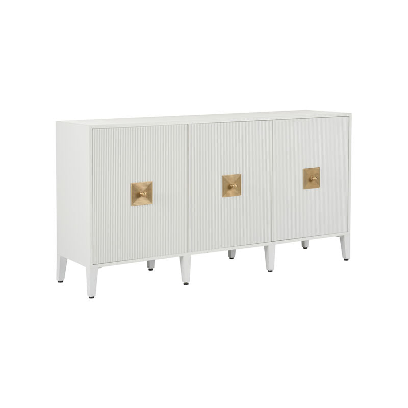 Burns White Multiple Shelves Credenza-Sideboards-Chelsea House-LOOMLAN