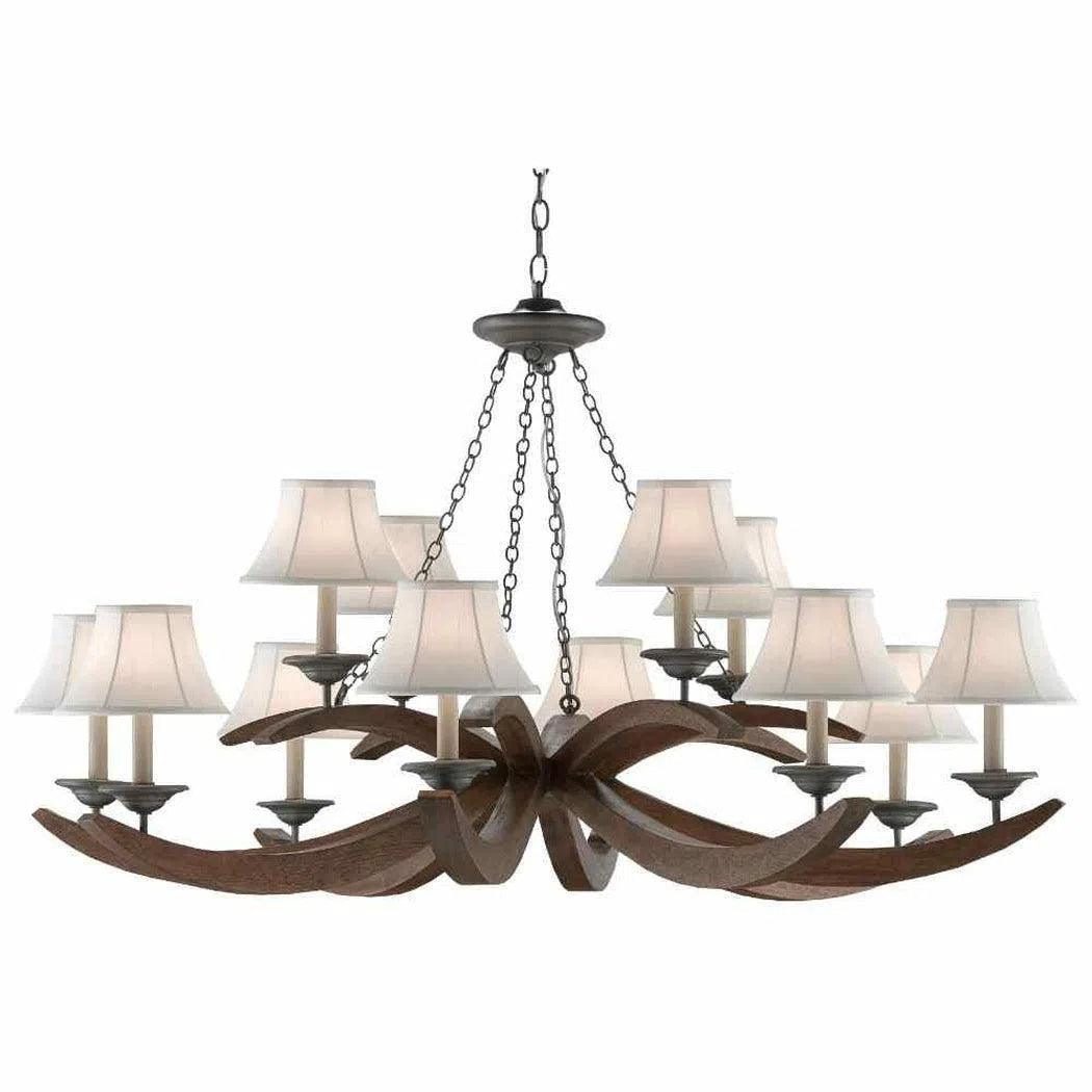 Burnt Wood Antique Galvanize Whitlow Chandelier