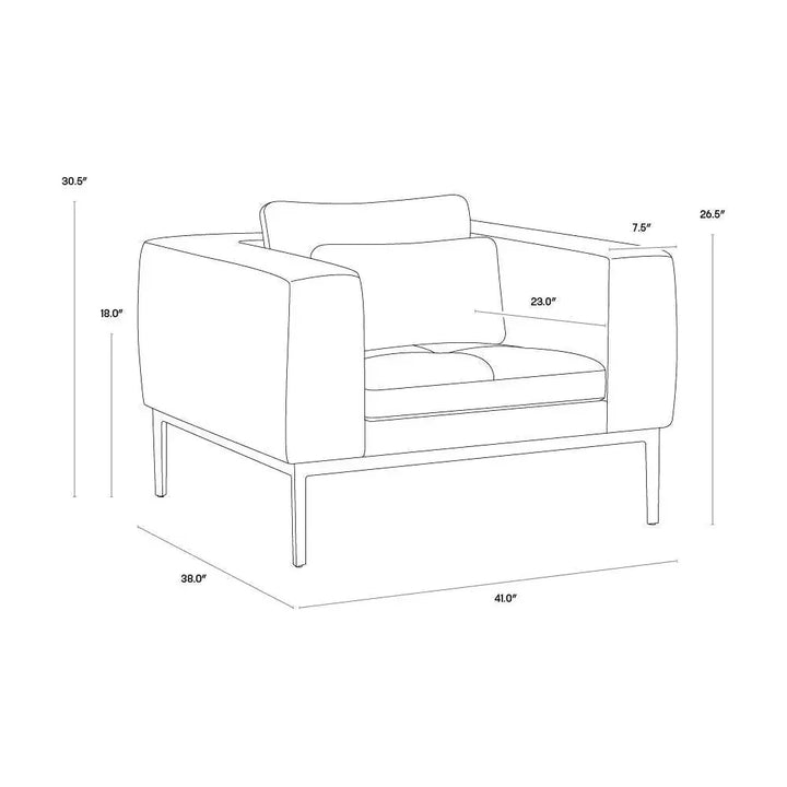 Burr Leather Armchair - LOOMLAN - SUNPAN - Club Chairs